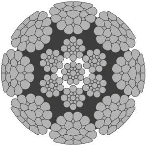 Стальной канат PYTHON Super 8S (8xK25) 20 мм, sZ Galv, 1960 N/mm2 — фото превью
