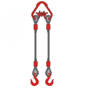 Строп канатный двухветвевой 2СК 6,3 т, 2,5 м неоцинкованный — фото превью