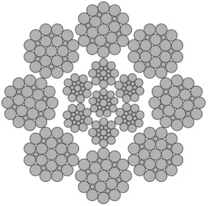 Стальной канат PYTHON Flameshield 8 (8x25) 44 мм, zS Galv, 1960 N/mm2 — фото превью