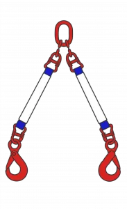 Строп текстильный двухветвевой 2СТ 25 т, 9 м звено-крюк SK — фото превью