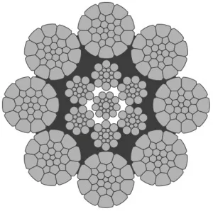 Стальной канат PYTHON Super 8C (8xK26) 36 мм, sZ Galv, 1960 N/mm2 — фото превью