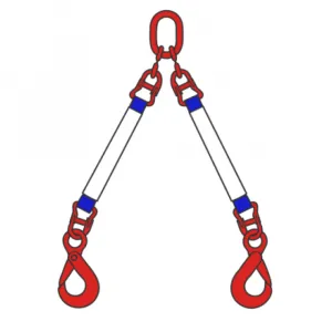 Строп текстильный двухветвевой 2СТ 6,30 т, 7 м звено-крюк SK — фото превью