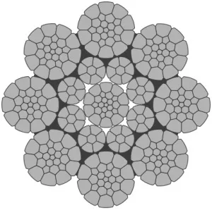 Стальной канат PYTHON Super 8CD (8xK26) 33 мм, zS Galv, 1960 N/mm2 — фото превью