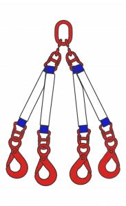 Строп текстильный четырехветвевой 4СТ 3,2 т, 8,5 м звено-крюк SK — фото превью