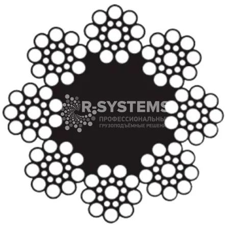 Лифтовой стальной канат Мечел 8x19S 12 ГЛ 1570/160 SFC Лифтовой стальной канат Мечел 8x19S 12 ГЛ 1570/160 SFC - основное фото
