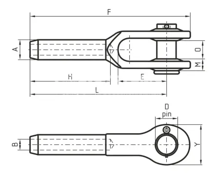 Обжимной наконечник для троса с вилкой STTF 1 - дополнительное фото 1