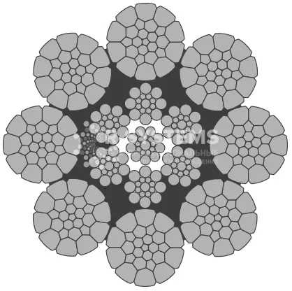 Стальной канат PYTHON Super 8C (8xK26) 32 мм, sZ Galv, 1960 N/mm2 Стальной канат PYTHON Super 8C (8xK26) 32 мм, sZ Galv, 1960 N/mm2 - основное фото