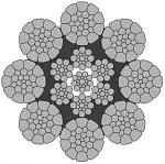 Стальной канат PYTHON Super 8C (8xK26) 16 мм, zS Galv, 1960 N/mm2 — фото превью