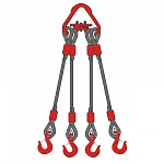 Строп канатный четырехветвевой 4СК 12,5 т, 5,5 м неоцинкованный — фото превью