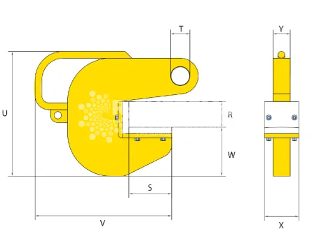 Захват горизонтальный для труб Terrier 4 TPH (2 шт), г/п 4 т, труба 0-50 мм - дополнительное фото 2