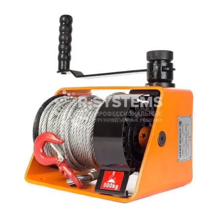 Лебедка ручная червячная TOR ЛРЧ 1000 (VS) г/п 1 т, L=35 м - основное фото