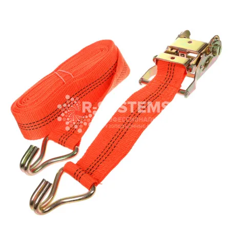 Стяжной ремень с крюками 7,5 м, 1500/3000 кг, лента 35 мм Стяжной ремень с крюками 7,5 м, 1500/3000 кг, лента 35 мм - основное фото