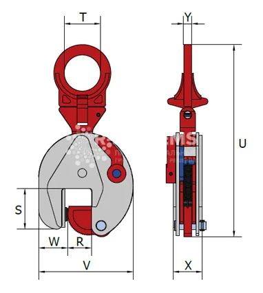 Захват вертикальный Terrier 1 TSEU-R г/п 1 т, лист 0-25 мм - дополнительное фото 1