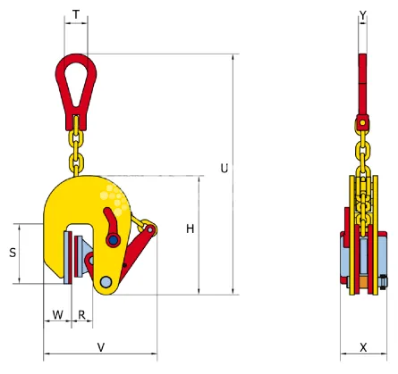 Захват вертикальный Terrier 1 TNMK г/п 1 т, лист 1-30 мм - дополнительное фото 1