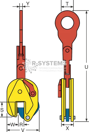 Захват вертикальный Terrier 9 STSMP г/п 9 т, лист 50-100 мм - дополнительное фото 1