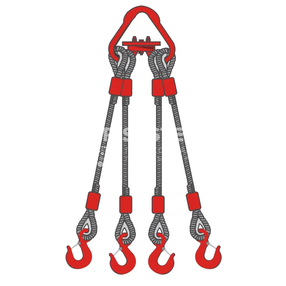 Строп канатный четырехветвевой 4СК 10 т, 10 м оцинкованный