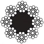 Стальной канат DIN 3062 14 мм, ГЛ-ВК-Н-Р-Т-1770/180 МС А1 — фото превью