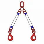 Строп текстильный двухветвевой 2СТ 2 т, 9,5 м звено-крюк SK — фото превью
