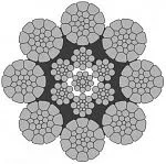 Стальной канат PYTHON Super 8C (8xK26) 35 мм, zS Galv, 1960 N/mm2 — фото превью