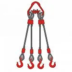 Строп канатный четырехветвевой 4СК 50 т, 6 м оцинкованный — фото превью