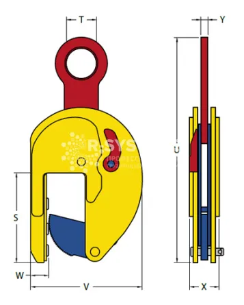 Захват вертикальный Terrier 1.5 TSHP г/п 1,5 т, лист 0-80 мм - дополнительное фото 1