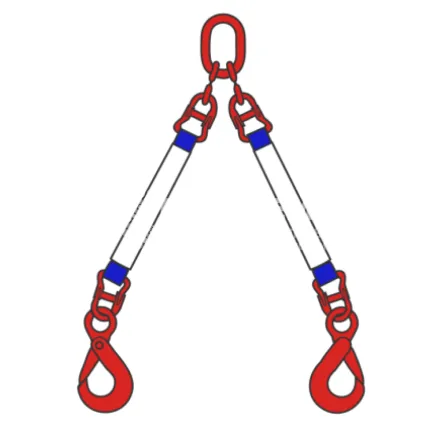 Строп текстильный двухветвевой 2СТ 8 т, 9 м звено-крюк SK Строп текстильный двухветвевой 2СТ 8 т, 9 м звено-крюк SK - основное фото