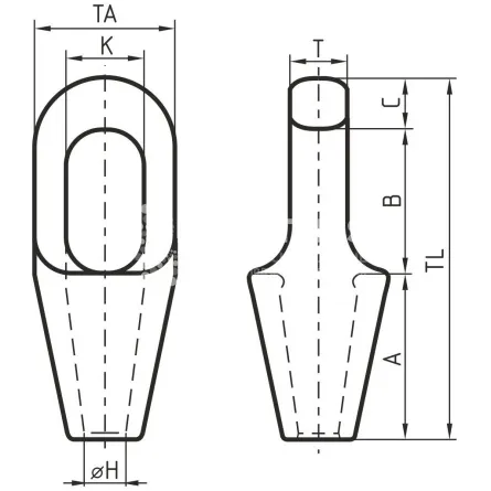 Закрытый сокет заливной CSS для троса 55-60 мм - дополнительное фото 1